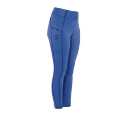 Legging justo para menina com grip e logótipo Equestro Azul royal