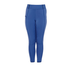 Legging justo para menina com grip e logótipo Equestro Azul royal