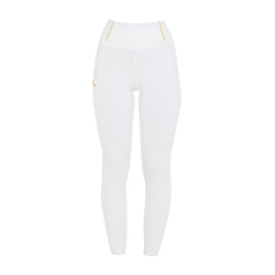 Legging justo para menina com grip e logótipo Equestro Branco