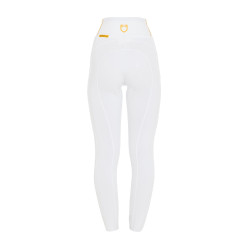 Legging justo para menina com grip e logótipo Equestro Branco
