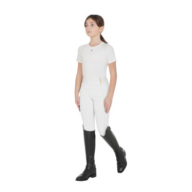 Legging justo para menina com grip e logótipo Equestro Legging justo para menina com grip e logótipo Equestro