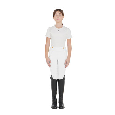 Legging justo para menina com grip e logótipo Equestro Legging justo para menina com grip e logótipo Equestro