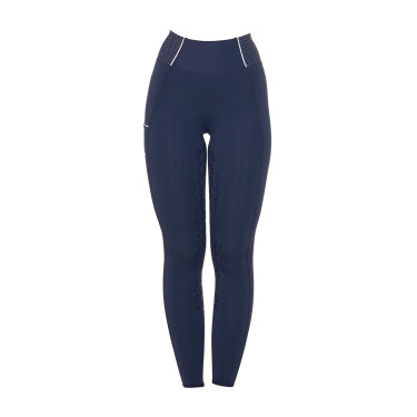 Legging ajustado feminino com strass Equestro Blazer marinho Azul-marinho
