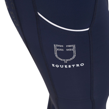 Legging ajustado feminino com strass Equestro Blazer marinho Azul-marinho
