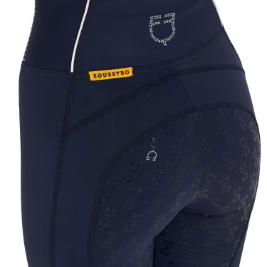 Legging ajustado feminino com strass Equestro Blazer marinho Azul-marinho