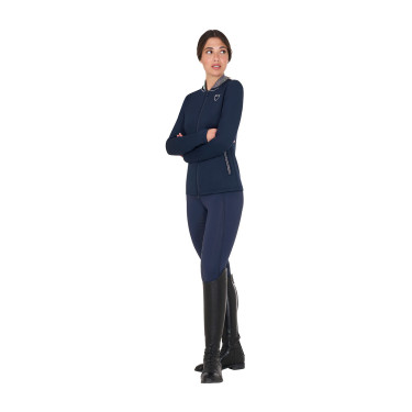 Legging ajustado feminino com strass Equestro Blazer marinho Azul-marinho