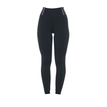 Legging ajustado feminino com strass Equestro Preto