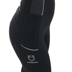 Legging ajustado feminino com strass Equestro Preto