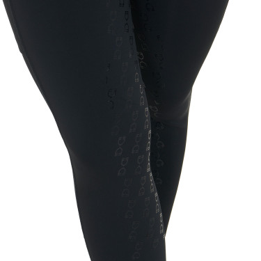 Legging ajustado feminino com strass Equestro Preto