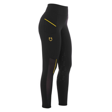 Legging justo feminino com inserções em micro-mesh Equestro