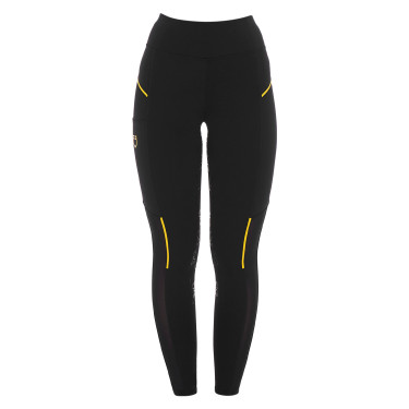 Legging justo feminino com inserções em micro-mesh Equestro Legging justo feminino com inserções em micro-mesh Equestro