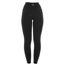 Legging justo feminino com inserções em micro-mesh Equestro Legging justo feminino com inserções em micro-mesh Equestro