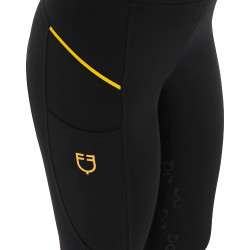 Legging justo feminino com inserções em micro-mesh Equestro Legging justo feminino com inserções em micro-mesh Equestro