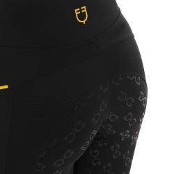 Legging justo feminino com inserções em micro-mesh Equestro Legging justo feminino com inserções em micro-mesh Equestro
