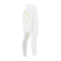 Legging justo feminino com inserções em micro-mesh Equestro Branco