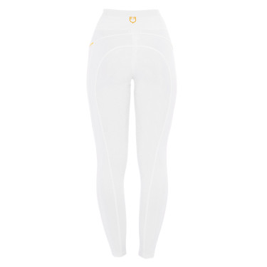 Legging justo feminino com inserções em micro-mesh Equestro Branco