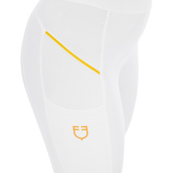 Legging justo feminino com inserções em micro-mesh Equestro Branco