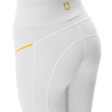 Legging justo feminino com inserções em micro-mesh Equestro Branco