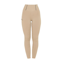 Legging justo feminino com grip completo Classic Equestro Incenso Bege