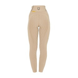 Legging justo feminino com grip completo Classic Equestro Incenso Bege