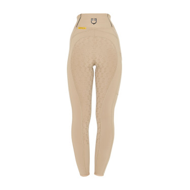 Legging justo feminino com grip completo Classic Equestro Incenso Bege