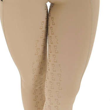 Legging justo feminino com grip completo Classic Equestro Incenso Bege