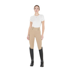 Legging justo feminino com grip completo Classic Equestro Incenso Bege