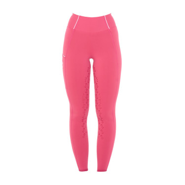 Legging justo feminino com grip completo Classic Equestro Madressilva Rosa