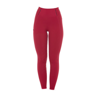 Legging justo feminino com grip completo Classic Equestro Scooter Bege
