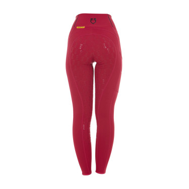 Legging justo feminino com grip completo Classic Equestro Scooter Bege