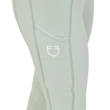 Legging justo feminino com grip completo Classic Equestro Verde claro