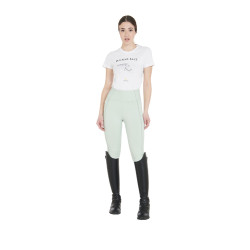 Legging justo feminino com grip completo Classic Equestro Verde claro