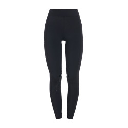 Legging ajustado em tecido técnico elástico feminino Kao Light Equestro Preto / preto Legging ajustado em tecido técnico elástico feminino Kao Light Equestro Preto / preto