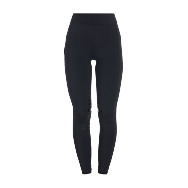 Legging ajustado em tecido técnico elástico feminino Kao Light Equestro Preto / preto Legging ajustado em tecido técnico elástico feminino Kao Light Equestro Preto / preto