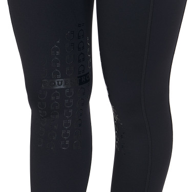 Legging ajustado em tecido técnico elástico feminino Kao Light Equestro Preto / preto Legging ajustado em tecido técnico elástico feminino Kao Light Equestro Preto / preto