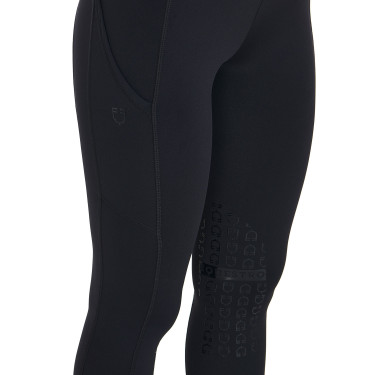 Legging ajustado em tecido técnico elástico feminino Kao Light Equestro Preto / preto Legging ajustado em tecido técnico elástico feminino Kao Light Equestro Preto / preto