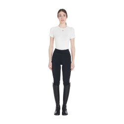 Legging ajustado em tecido técnico elástico feminino Kao Light Equestro Preto / preto Legging ajustado em tecido técnico elástico feminino Kao Light Equestro Preto / preto