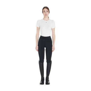 Legging ajustado em tecido técnico elástico feminino Kao Light Equestro Preto / preto Legging ajustado em tecido técnico elástico feminino Kao Light Equestro Preto / preto