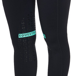Legging ajustado em tecido técnico elástico feminino Kao Light Equestro Preto / esmeralda Legging ajustado em tecido técnico elástico feminino Kao Light Equestro Preto / esmeralda