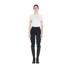 Legging ajustado em tecido técnico elástico feminino Kao Light Equestro Preto / esmeralda Legging ajustado em tecido técnico elástico feminino Kao Light Equestro Preto / esmeralda