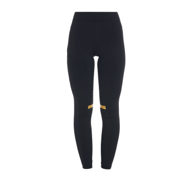 Legging ajustado em tecido técnico elástico feminino Kao Light Equestro Preto / amarelo Legging ajustado em tecido técnico elástico feminino Kao Light Equestro Preto / amarelo