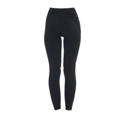 Legging ajustado em tecido técnico elástico feminino Kao Light Equestro Preto / amarelo Legging ajustado em tecido técnico elástico feminino Kao Light Equestro Preto / amarelo