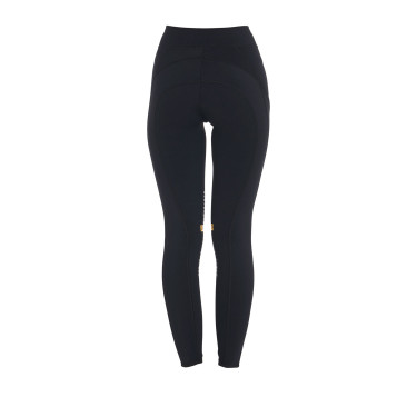 Legging ajustado em tecido técnico elástico feminino Kao Light Equestro Preto / amarelo Legging ajustado em tecido técnico elástico feminino Kao Light Equestro Preto / amarelo