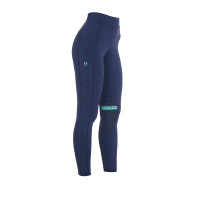 Legging ajustado em tecido técnico elástico feminino Kao Light Equestro Marinho / esmeralda Azul Legging ajustado em tecido técnico elástico feminino Kao Light Equestro Marinho / esmeralda Azul
