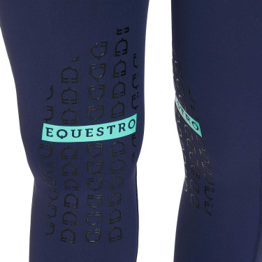Legging ajustado em tecido técnico elástico feminino Kao Light Equestro Marinho / esmeralda Azul