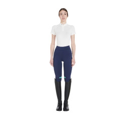 Legging ajustado em tecido técnico elástico feminino Kao Light Equestro Marinho / esmeralda Azul