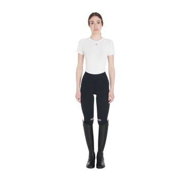 Legging justo em tecido técnico elástico feminino Kao Equestro Legging justo em tecido técnico elástico feminino Kao Equestro
