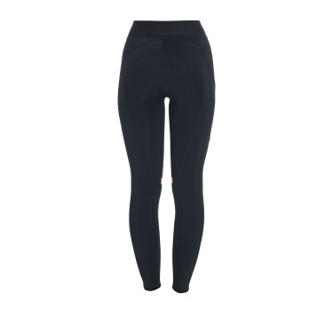 Legging justo em tecido técnico elástico feminino Kao Equestro Preto / vermelho