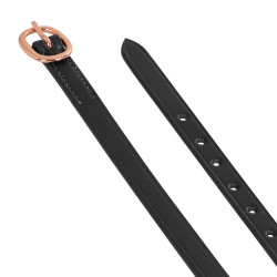 Tiras para esporas em couro com fivela em ouro rosa Equestro Preto Tiras para esporas em couro com fivela em ouro rosa Equestro Preto