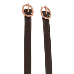 Tiras para esporas em couro com fivela em ouro rosa Equestro Tiras para esporas em couro com fivela em ouro rosa Equestro